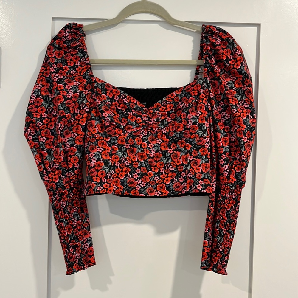 Zara ruched long sleeve top